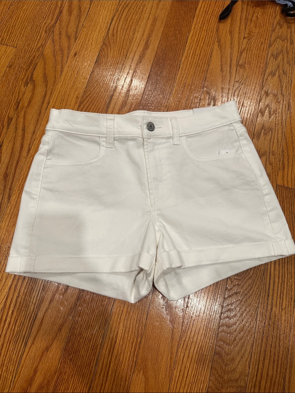 Old Navy White Denim Cuffed Jean Shorts